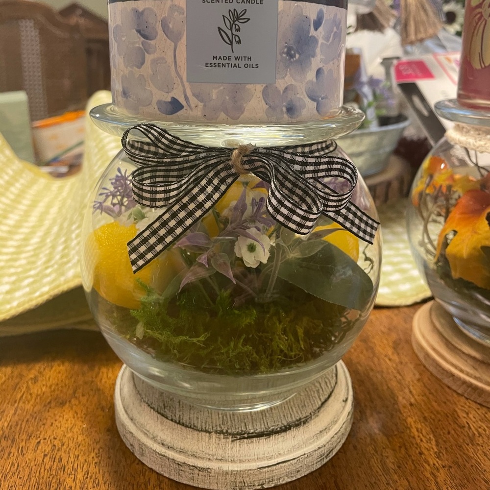 Lemon Decor Glass Stand/Candle Holder